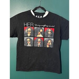 H.E.R. (Having Everything Revealed) Black Short Sleeve T-Shirt Size M SKU 2-042